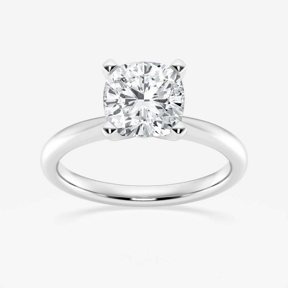 2 CTW Cushion Lab Grown Diamond Petite Solitaire Engagement Ring
